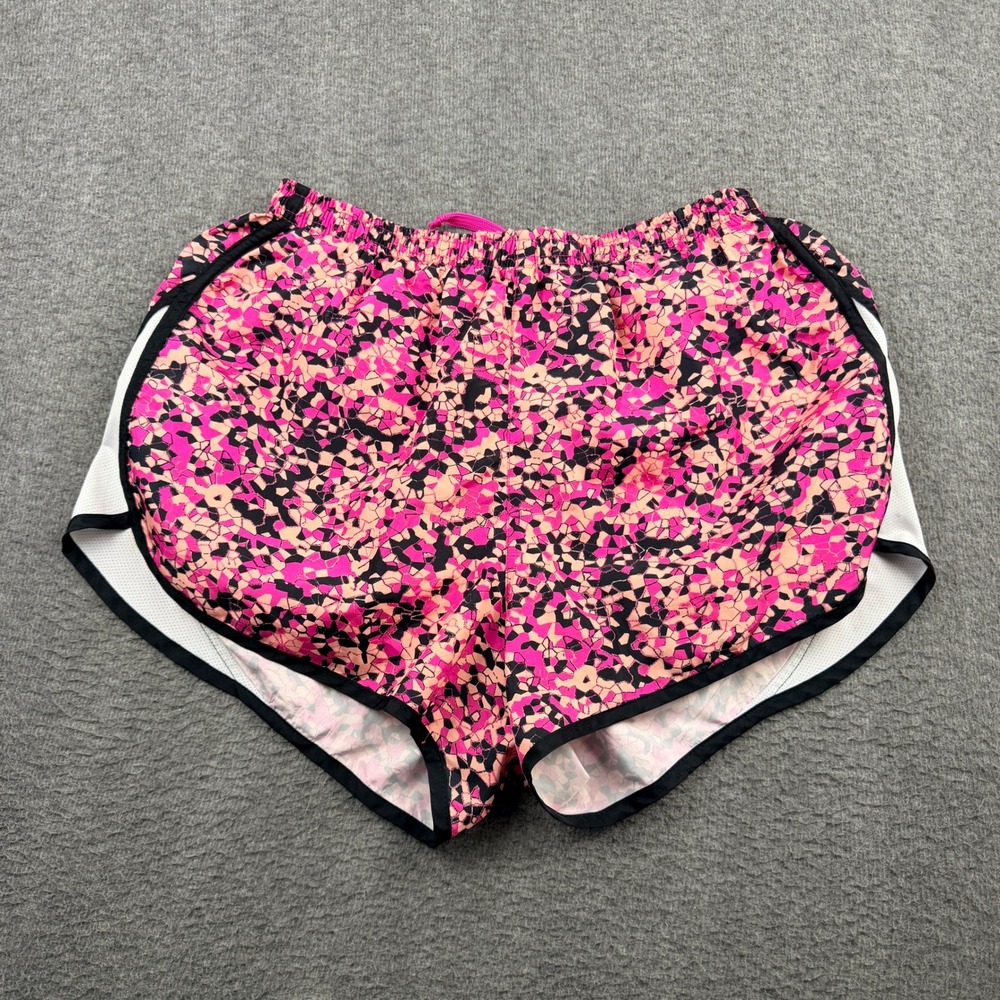 Be Inspired Women's XL Running Shorts Pink Orange Geometric Print Athletic Gym